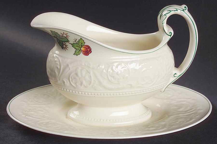 Tapestry Gravy Boat with Attached Underplate by Wedgwood-1