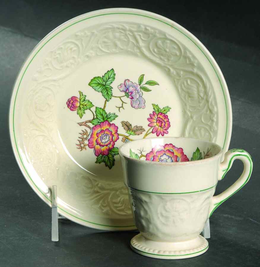 Tapestry Footed Demitasse Cup & Saucer Set by Wedgwood-1