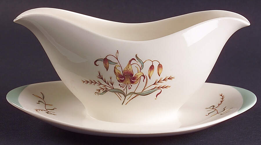 Tiger Lily Gravy Boat with Attached Underplate by Wedgwood-1
