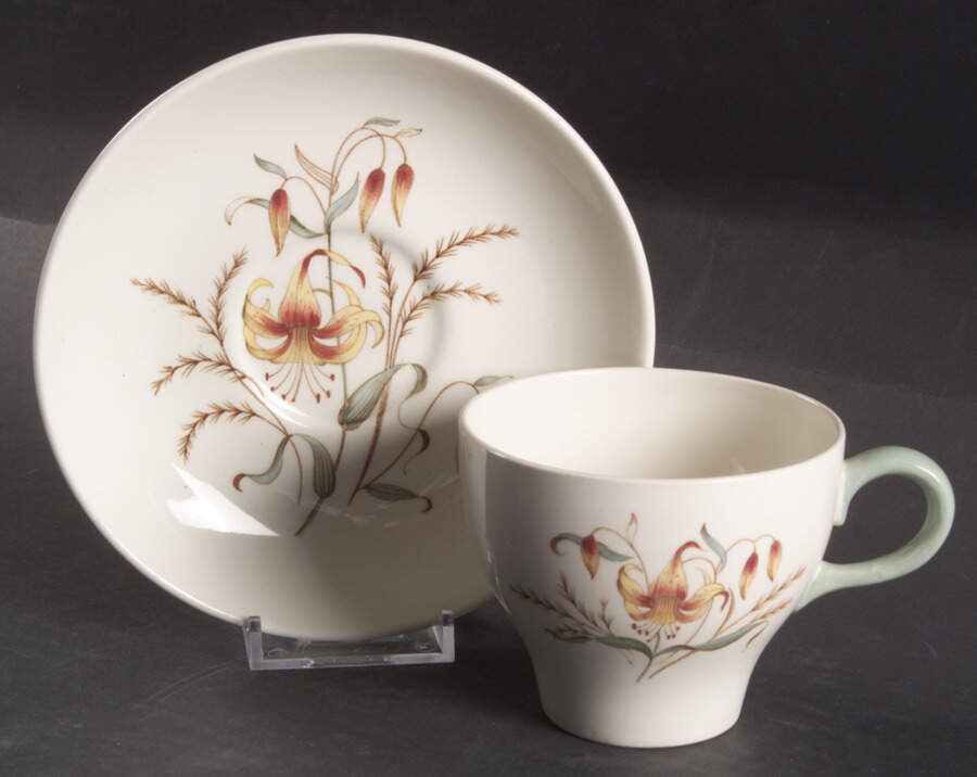Tiger Lily Flat Cup & Saucer Set by Wedgwood-1
