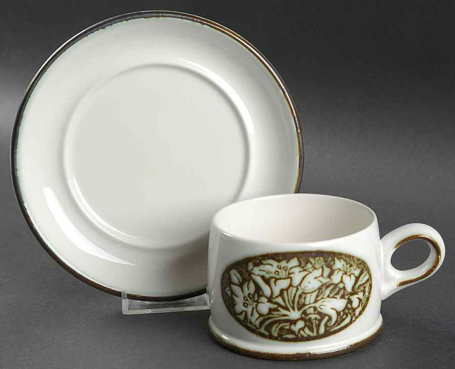 Tiger Lily Flat Cup & Saucer Set by Wedgwood-1