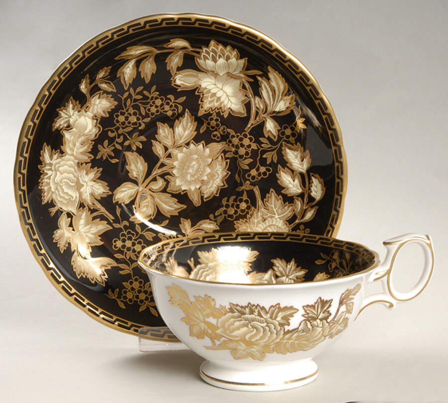 Tonquin Black Footed Cup & Saucer Set by Wedgwood-1