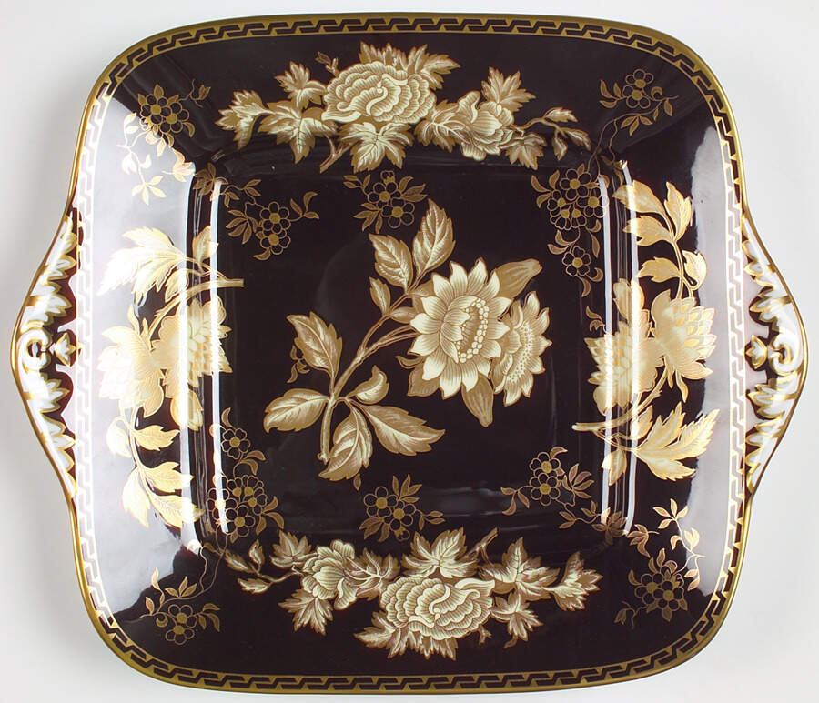 Tonquin Black Square Handled Cake Plate by Wedgwood-1