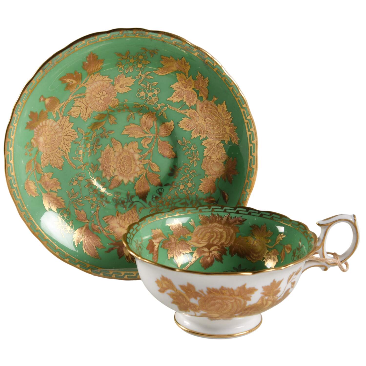 Tonquin Green Footed Cup & Saucer Set by Wedgwood-1