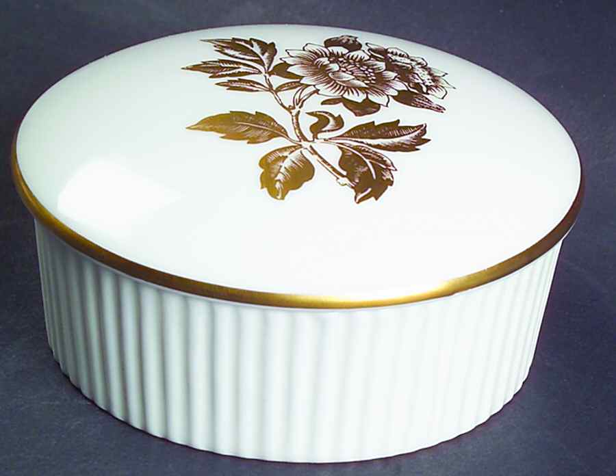 Tonquin Gold Round Box & Lid by Wedgwood-1