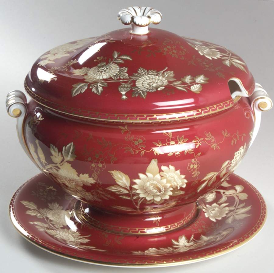 Tonquin Ruby Tureen & Lid w/Underplate by Wedgwood-1