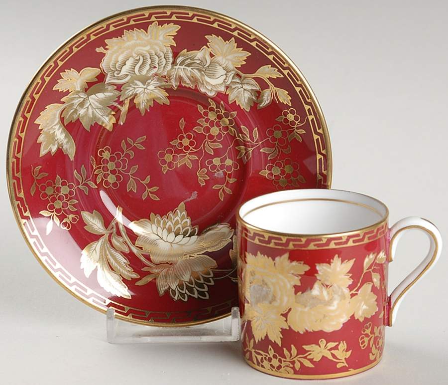 Tonquin Ruby Bond Shape Demitasse Cup and Saucer Set by Wedgwood-1