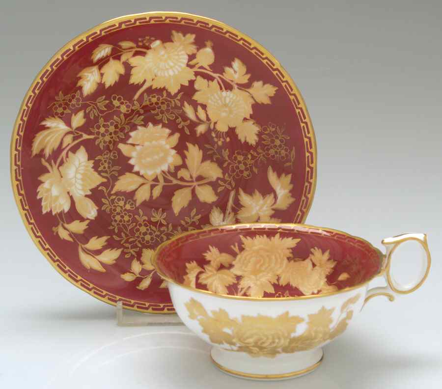 Tonquin Ruby Footed Cup & Saucer Set by Wedgwood-1