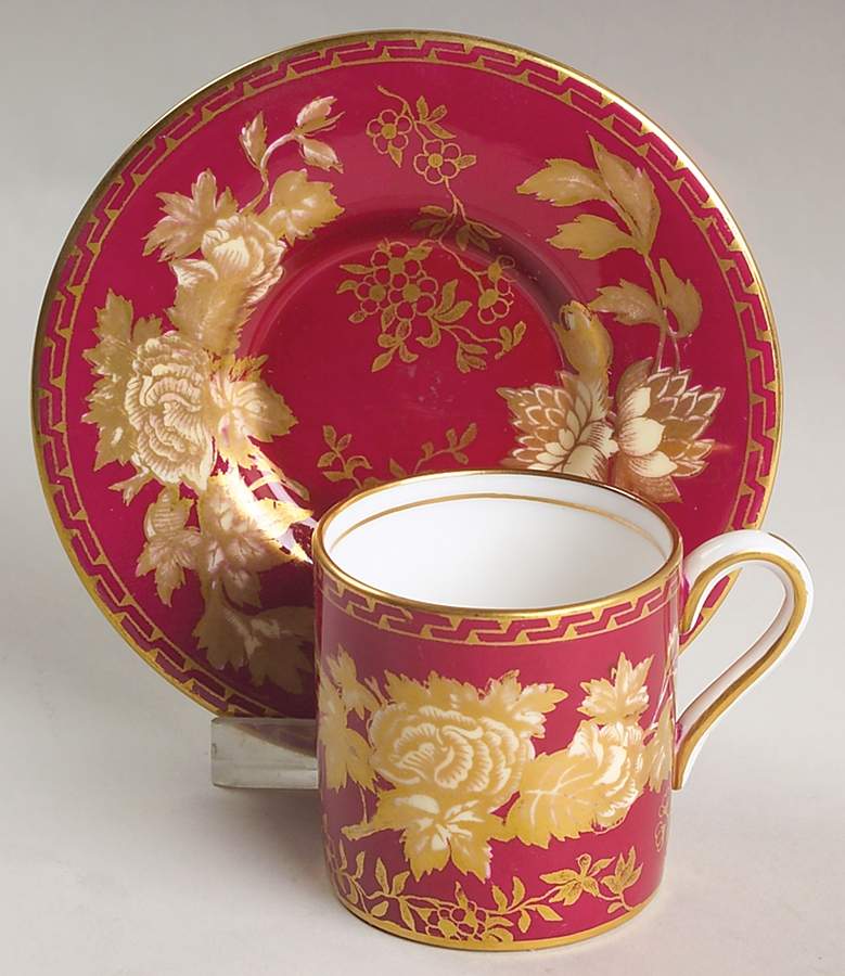 Tonquin Ruby Bond Shape Demitasse Cup and Saucer Set by Wedgwood-1