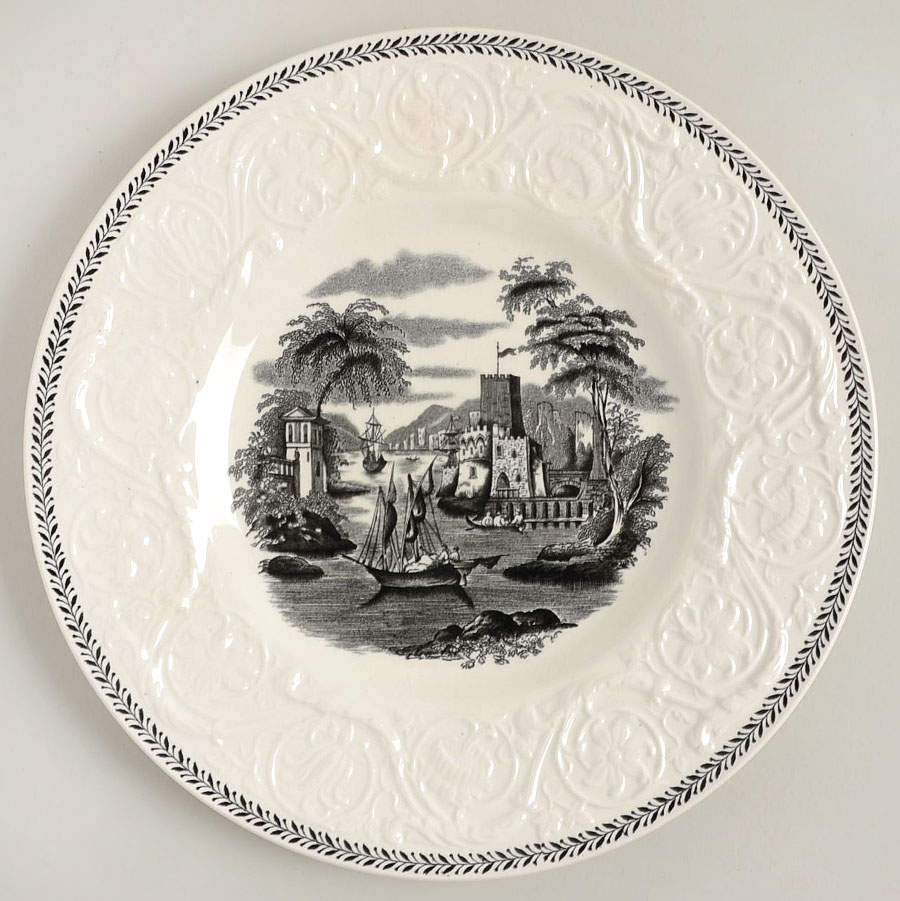 Torbay Black Salad Plate by Wedgwood-1