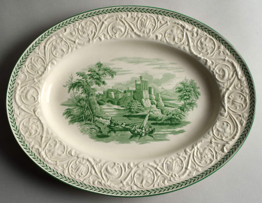 Torbay Green 14" Oval Serving Platter by Wedgwood-1
