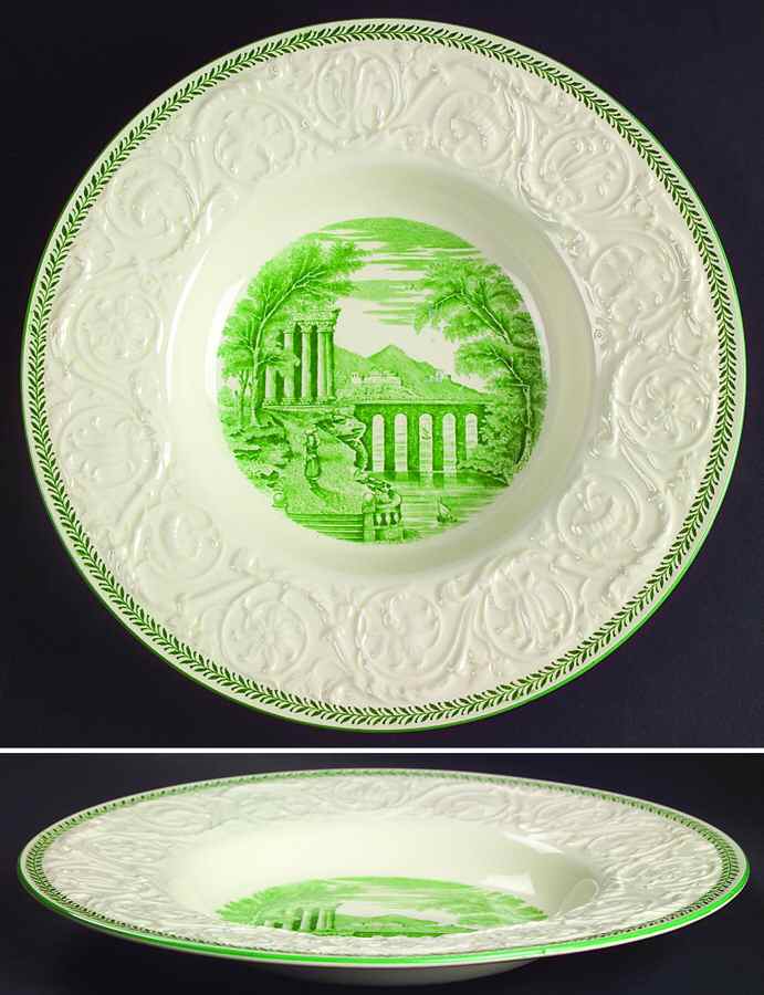 Torbay Green Large Rim Soup Bowl by Wedgwood-1
