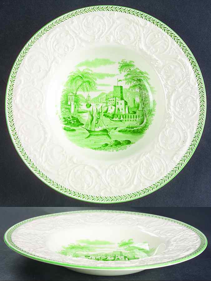Torbay Green Rim Soup Bowl by Wedgwood-1