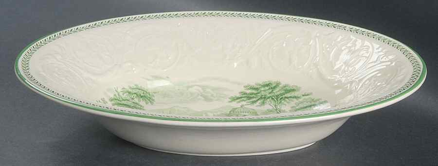 Torbay Green 10" Oval Vegetable Bowl by Wedgwood-1