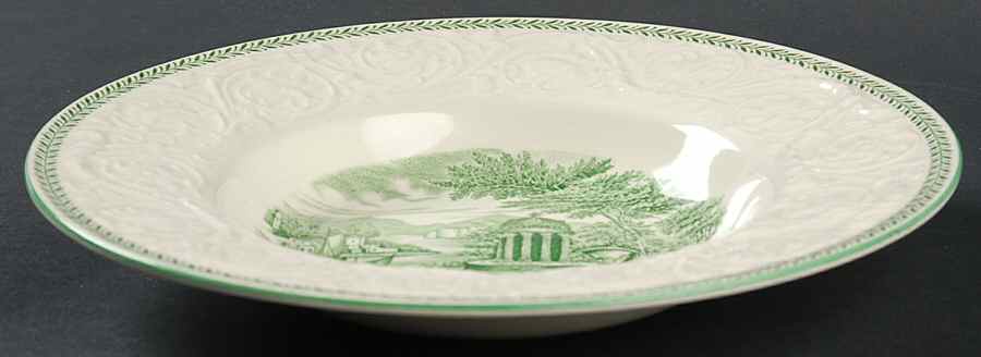 Torbay Green Rim Soup Bowl by Wedgwood-1