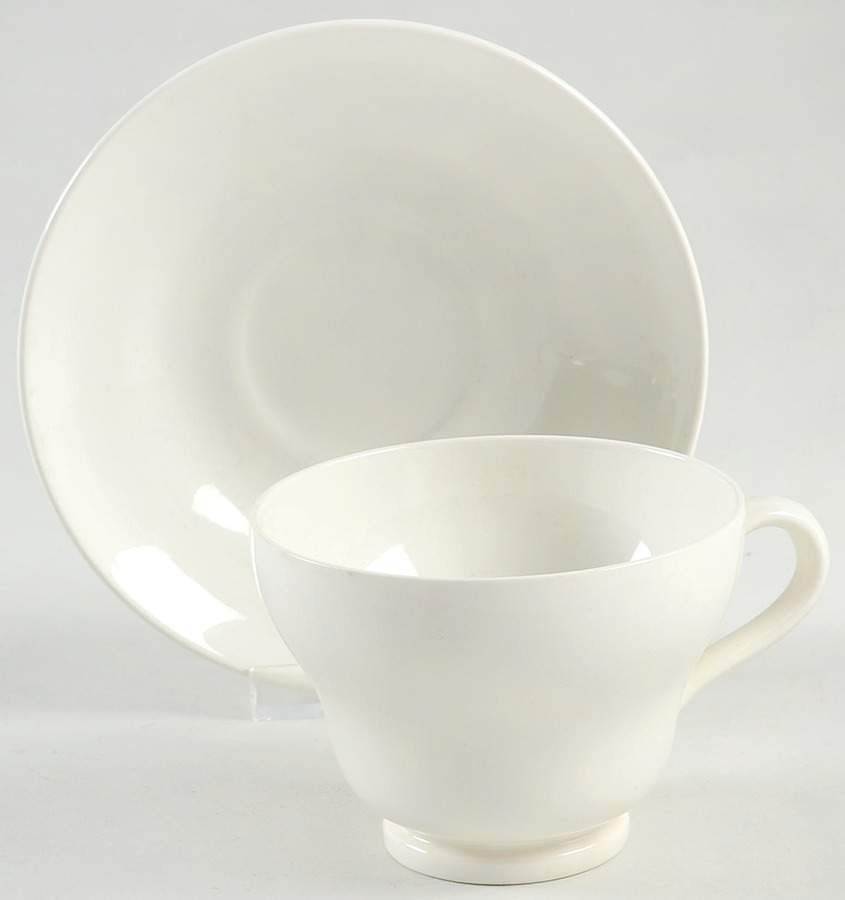Traditional (Plain) Footed Cup & Saucer Set by Wedgwood-1