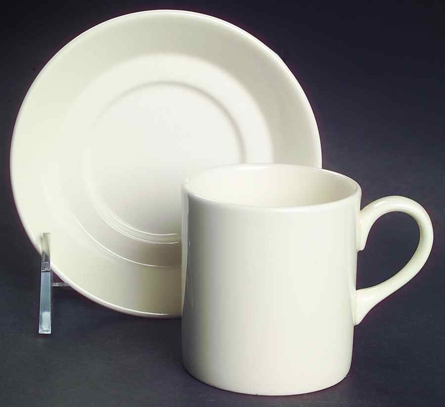 Traditional (Plain) Flat Demitasse Cup & Saucer Set by Wedgwood-1