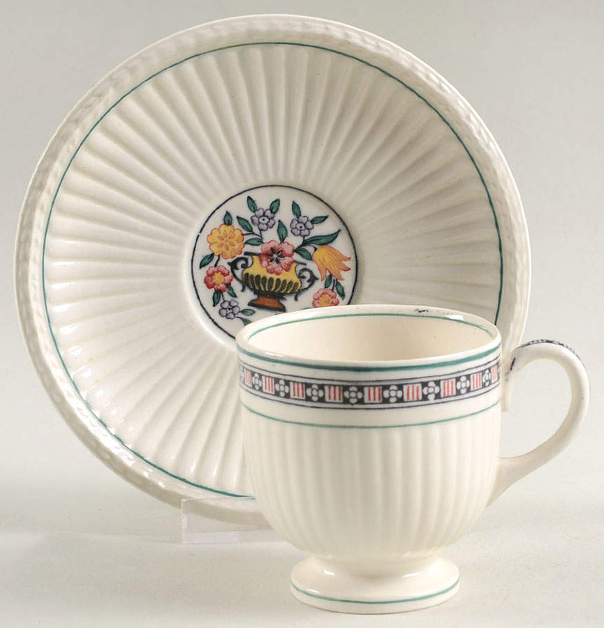 Trentham Light Blue Navy Footed Demitasse Cup & Saucer Set by Wedgwood-1