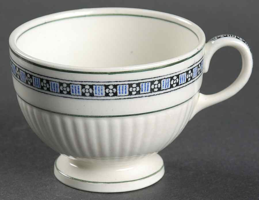 Trentham Light Blue Navy Footed Cup by Wedgwood-1