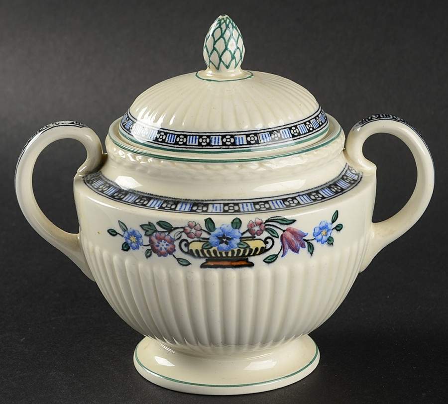 Trentham Light Blue Navy Sugar Bowl & Lid by Wedgwood-1