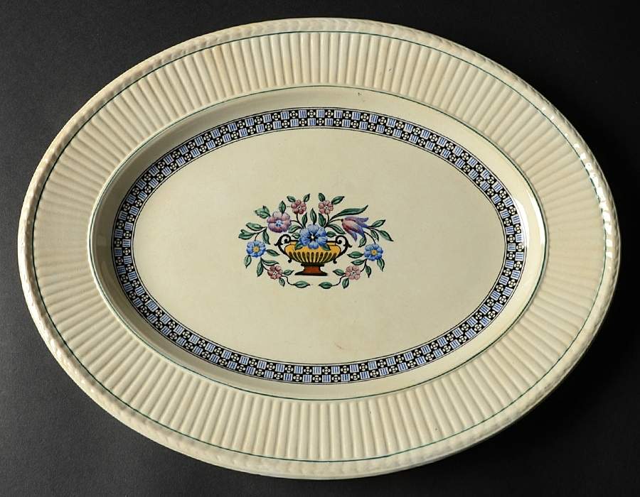 Trentham Light Blue Navy 13" Oval Serving Platter by Wedgwood-1