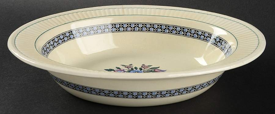 Trentham Light Blue Navy 10" Oval Vegetable Bowl by Wedgwood-1