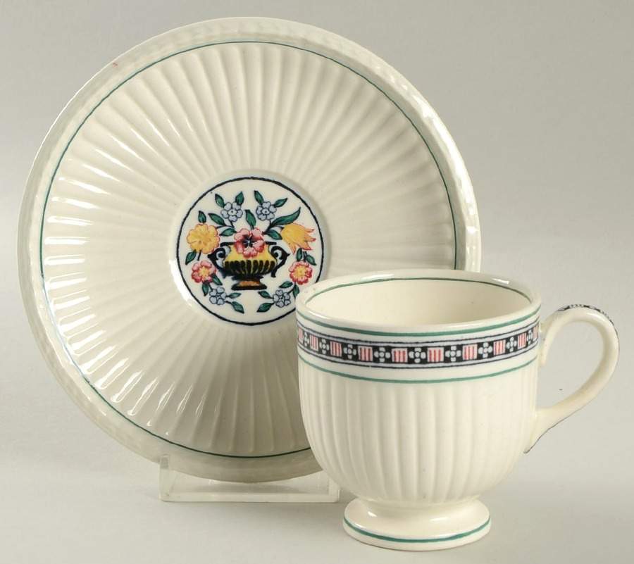 Trentham Red Footed Demitasse Cup & Saucer Set by Wedgwood-1