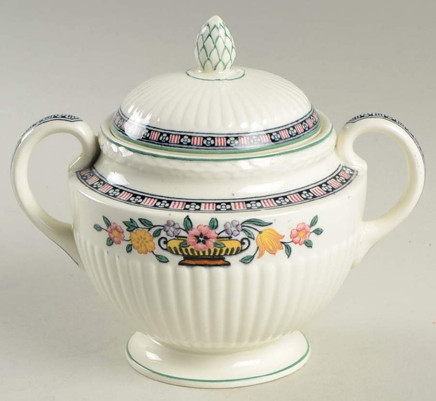 Trentham Red Sugar Bowl & Lid by Wedgwood-1