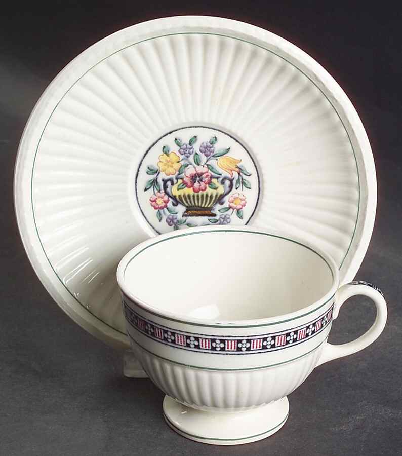 Trentham Red Footed Cup & Saucer Set by Wedgwood-1