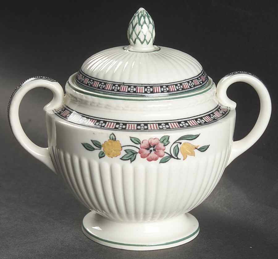 Trentham Red Sugar Bowl & Lid by Wedgwood-1