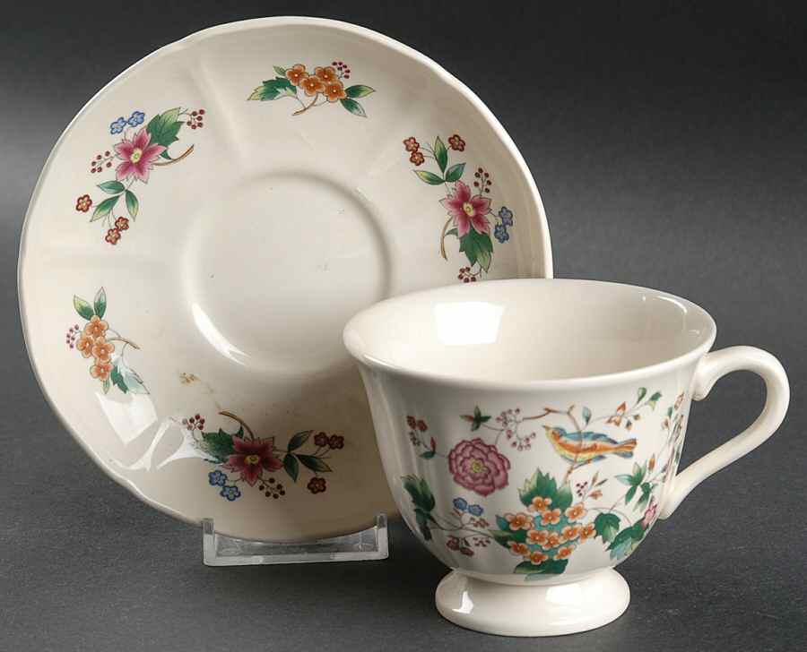 Tropical Garden Footed Cup & Saucer Set by Wedgwood-1