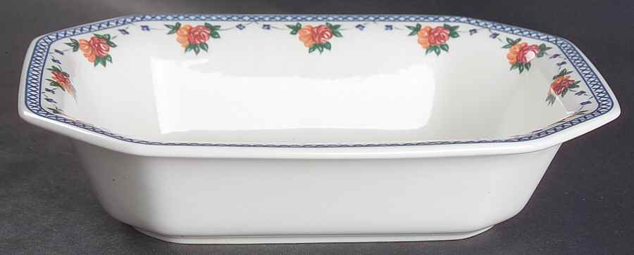 Trellis Rose 10" Oval Vegetable Bowl by Wedgwood-1
