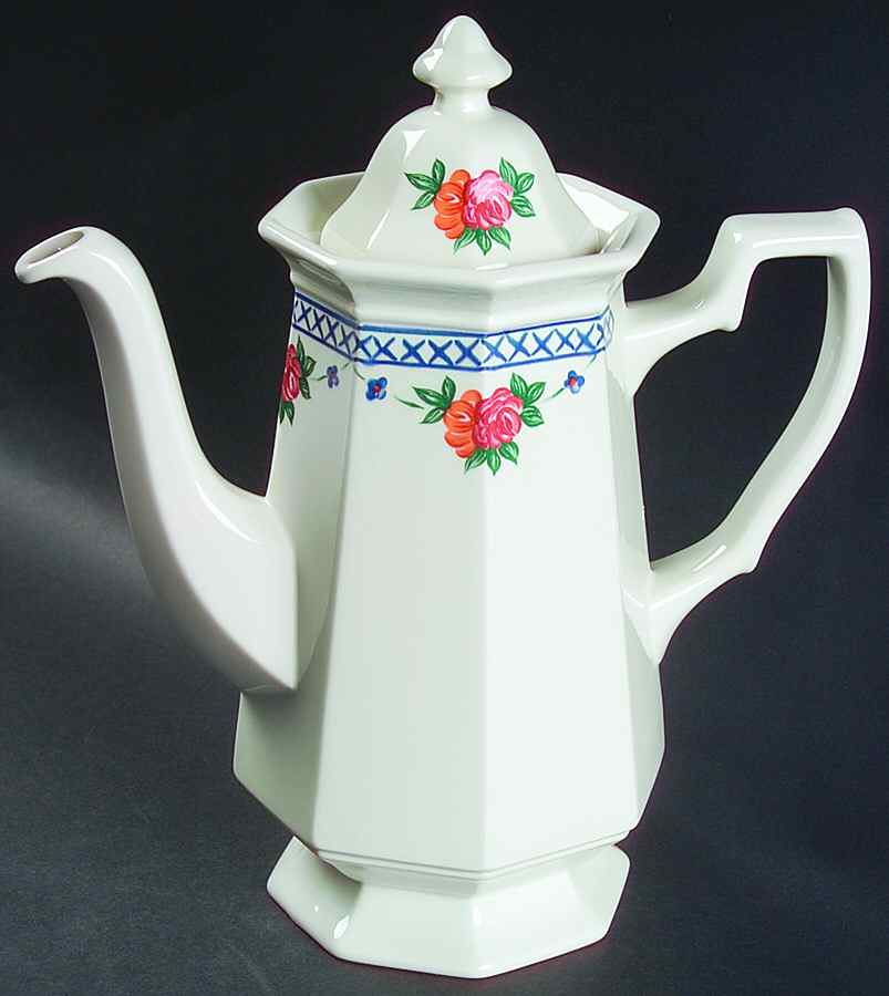Trellis Rose Coffee Pot & Lid by Wedgwood-1