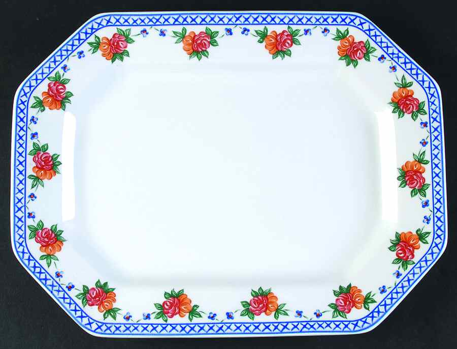 Trellis Rose 12" Oval Serving Platter by Wedgwood-1