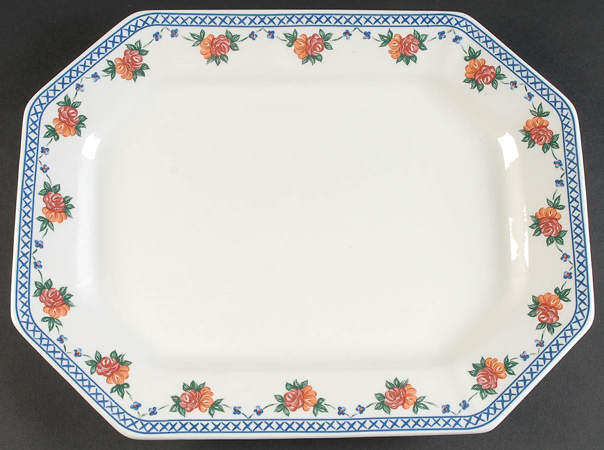 Trellis Rose 14" Oval Serving Platter by Wedgwood-1