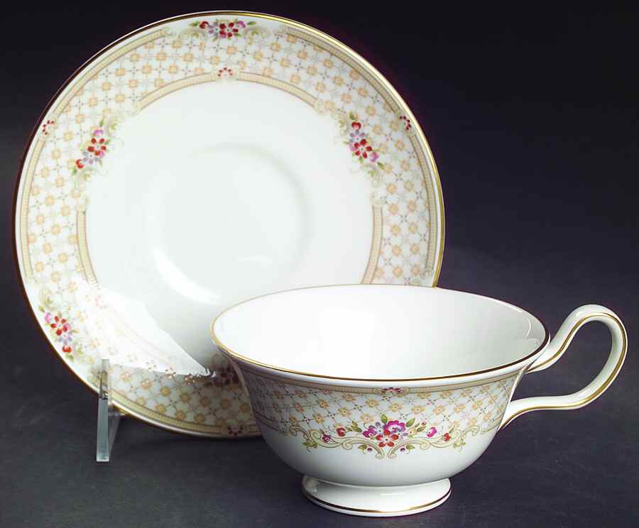 Turnberry Peony Shape Footed Cup & Saucer Set by Wedgwood-1