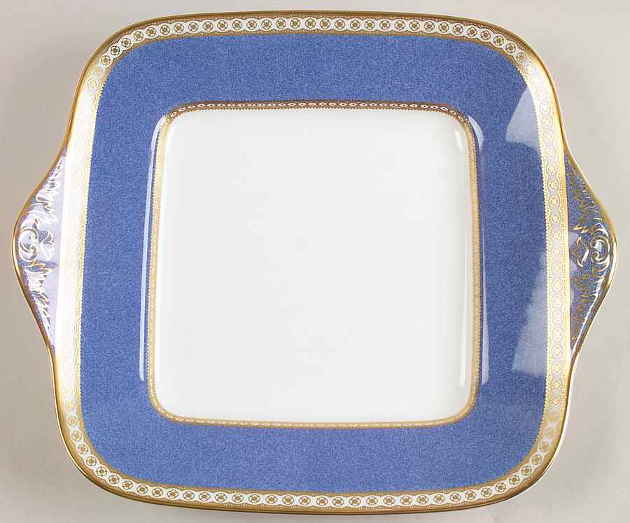 Ulander Powder Blue Square Handled Cake Plate by Wedgwood-1