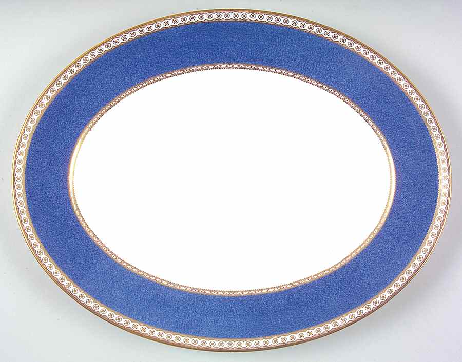 Ulander Powder Blue 14" Oval Serving Platter by Wedgwood-1