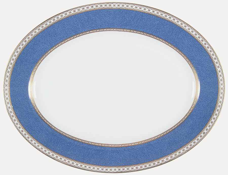 Ulander Powder Blue 15" Oval Serving Platter by Wedgwood-1