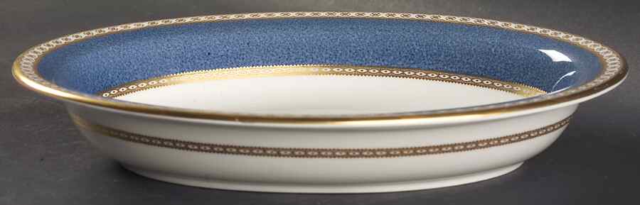 Ulander Powder Blue 10" Oval Vegetable Bowl by Wedgwood-1