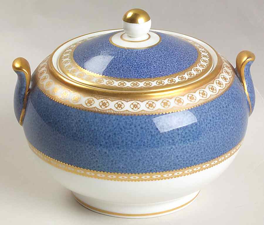 Ulander Powder Blue 146 Shape Sugar Bowl & Lid by Wedgwood-1