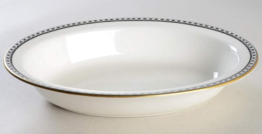 Ulander Black 10" Oval Vegetable Bowl by Wedgwood-1