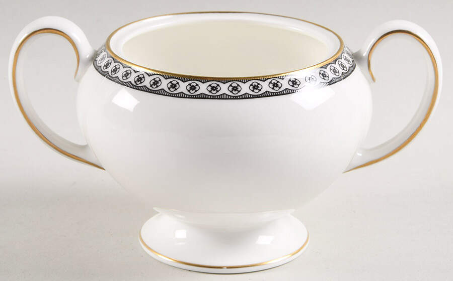 Ulander Black Globe Shape Sugar Bowl No Lid by Wedgwood-1