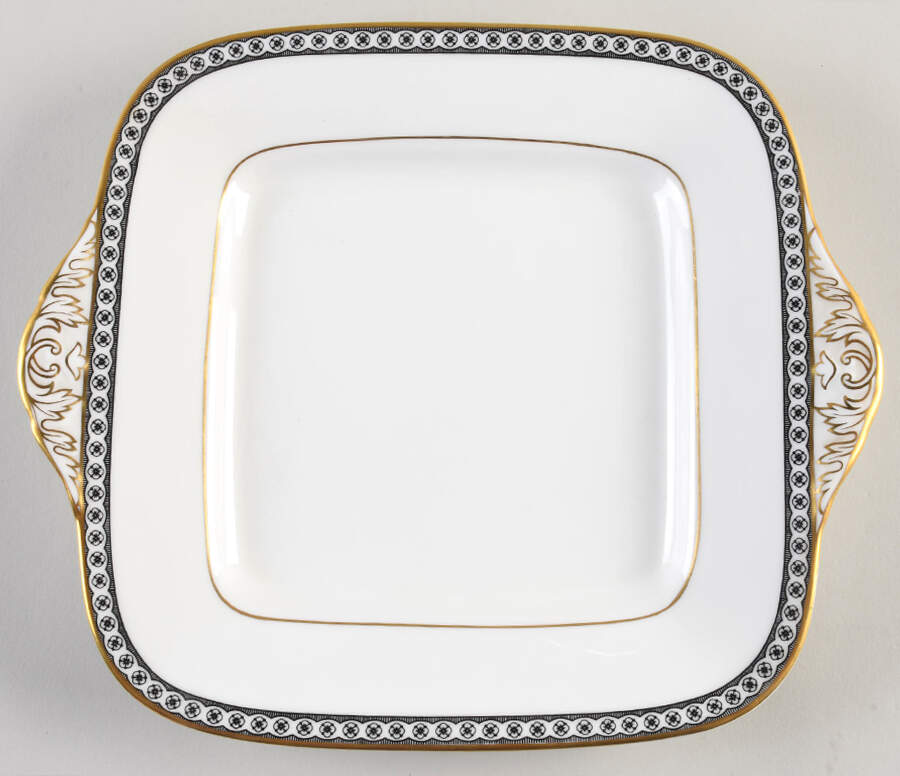 Ulander Black Square Handled Cake Plate by Wedgwood-1