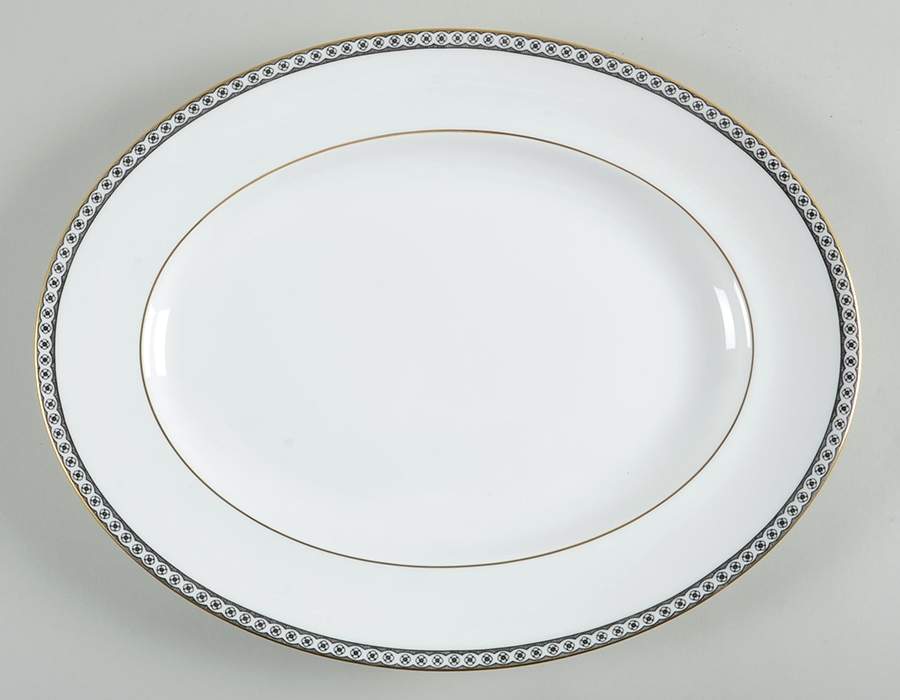 Ulander Black 14" Oval Serving Platter by Wedgwood-1