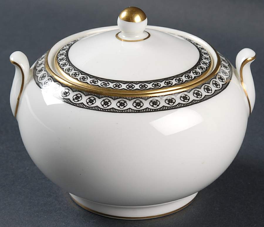 Ulander Black 146 Shape Sugar Bowl & Lid by Wedgwood-1