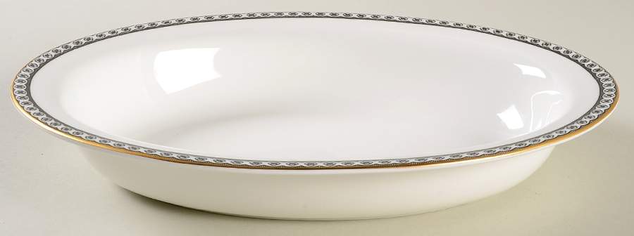Ulander Black 10" Oval Vegetable Bowl by Wedgwood-1