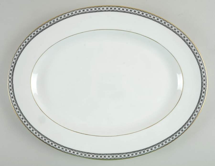 Ulander Black 15" Oval Serving Platter by Wedgwood-1