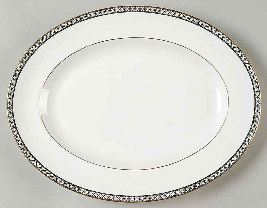 Ulander Black 13" Oval Serving Platter by Wedgwood-1