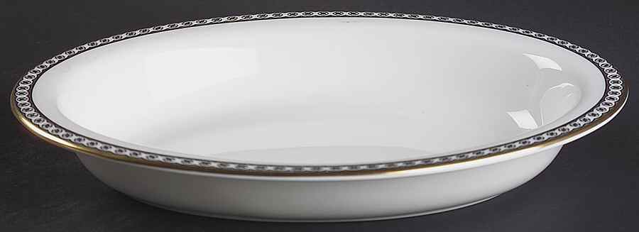 Ulander Black 9" Oval Vegetable Bowl by Wedgwood-1